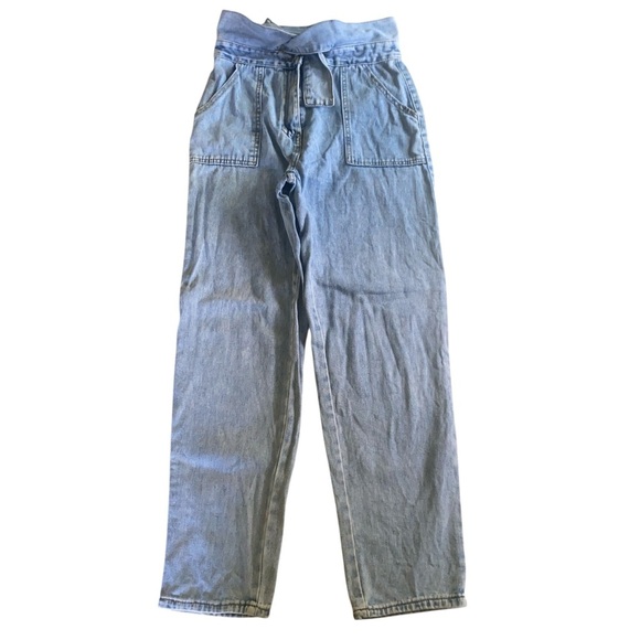 Women’s High Waist Belted Wide Leg Denim Jeans Size M - Picture 2 of 11